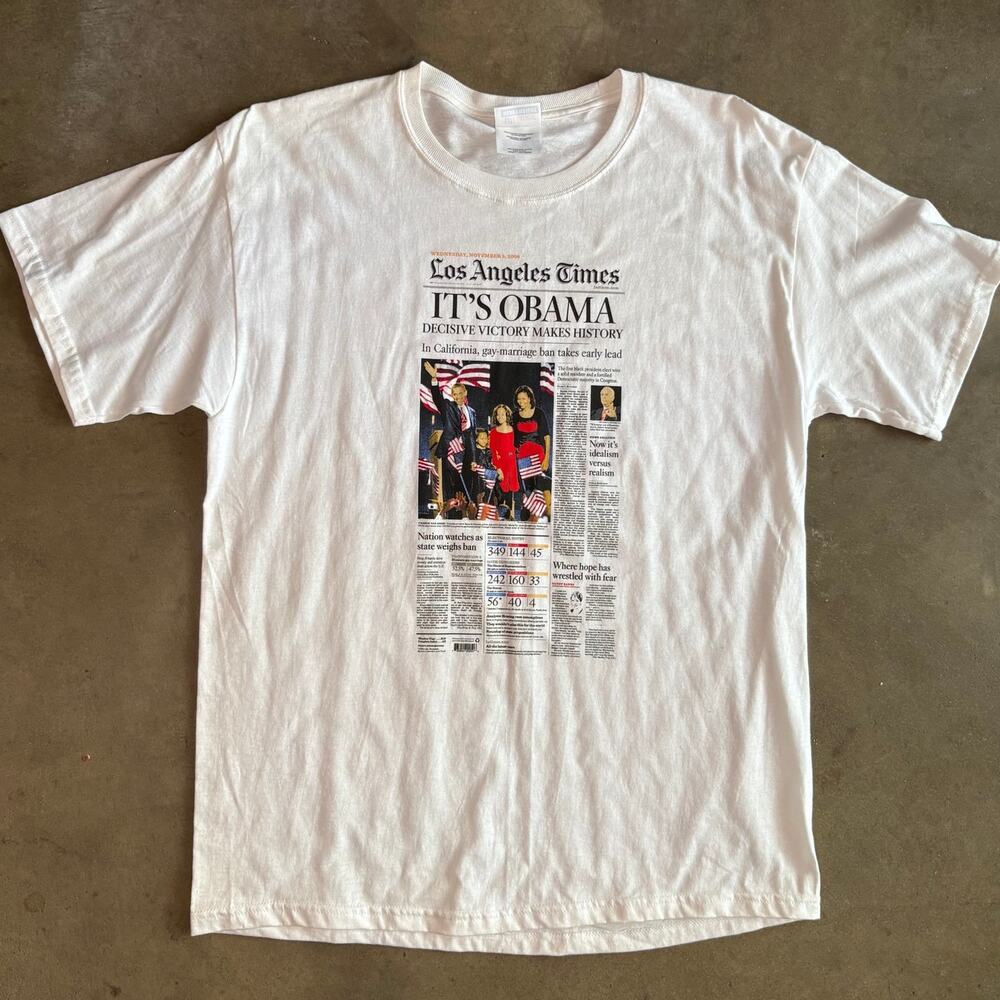 Vtg "Barack Obama Is President" T-shirt Men Sz L